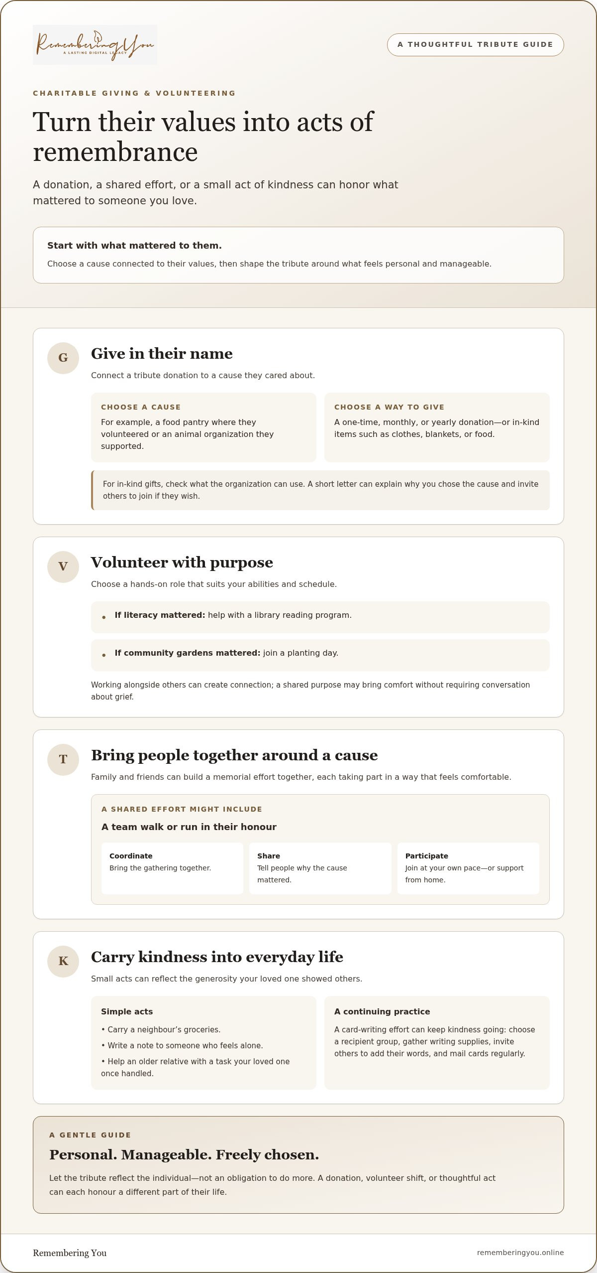 Ways to remember someone who passed away